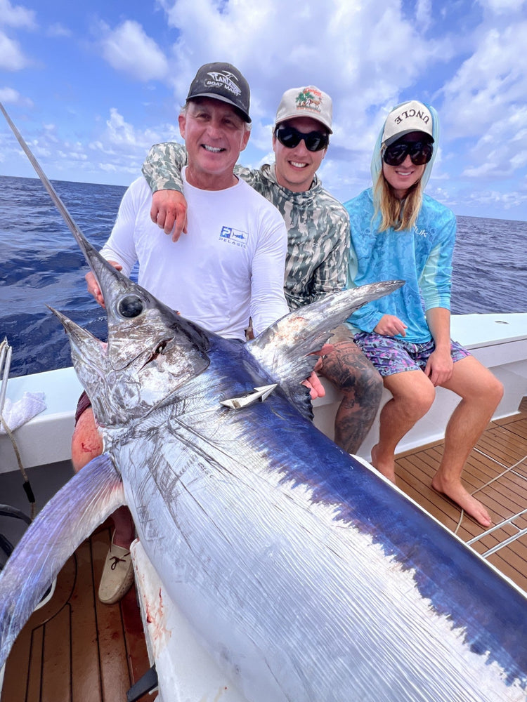 Giant bluefin tuna and swordfish are chewing offshore.