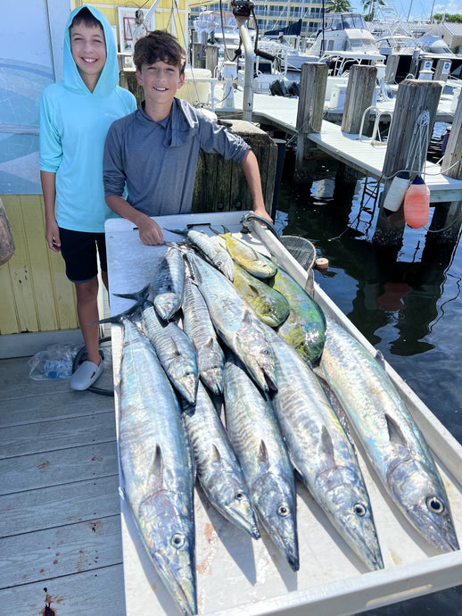 Floating debris from storms create a jackpot catch for locals Liam and Conor Dunne. 
