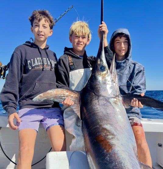 Local anglers catch two swordfish on their first trip while wahoo steal the show inshore.