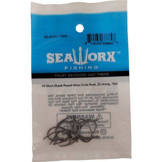 Load image into Gallery viewer, SeaWorx Short Shank Round Inline Circle Hook, 2x
