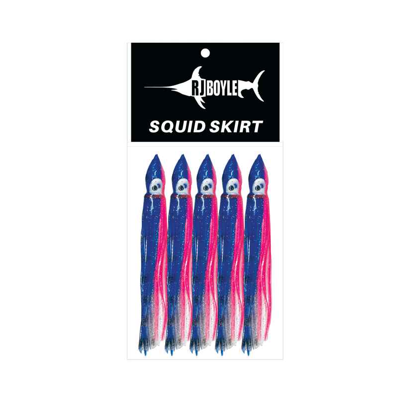 Load image into Gallery viewer, RJ Boyle 4.5&quot; Squid Skirt - Pink Blue Tiger - RJ Boyle
