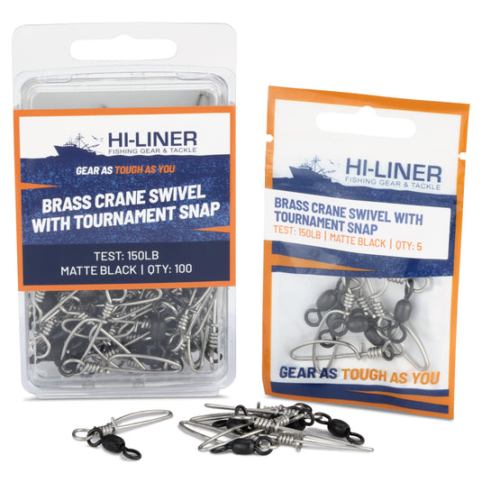Hi-Liner Brass Crane Swivels with Tournament Snap