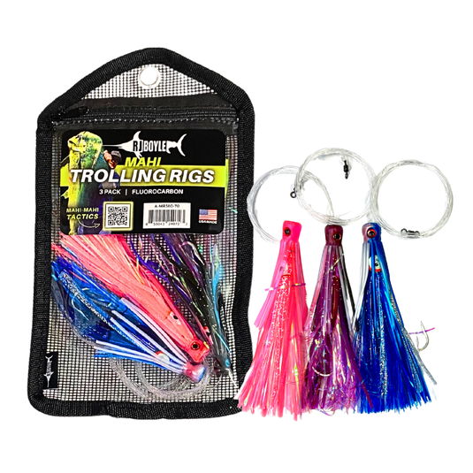 RJ Boyle Mahi Trolling Rig with Fluorocarbon (3 Pack)