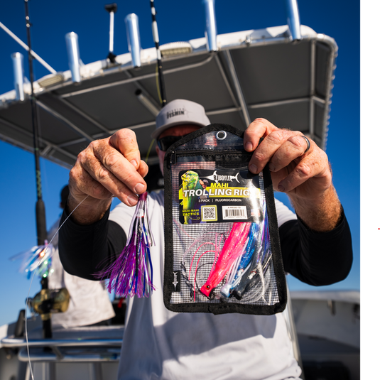 RJ Boyle Mahi Trolling Rig - Multicolor with Fluorocarbon (3 Pack)