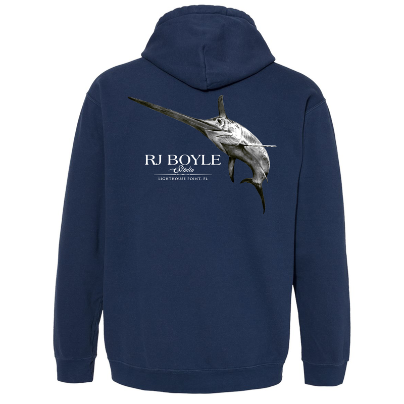 Load image into Gallery viewer, Comfort Colors Hoody Sword Deep - Navy - RJ Boyle

