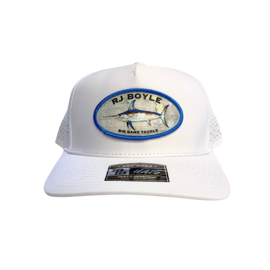 Swordfish Oval Patch White - 10/10 Hat - RJ Boyle