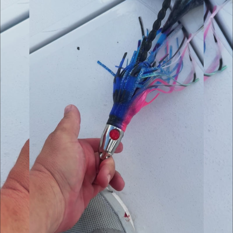 Load and play video in Gallery viewer, RJ Boyle Chrome Wahoo Trolling Jet - 4 Hole
